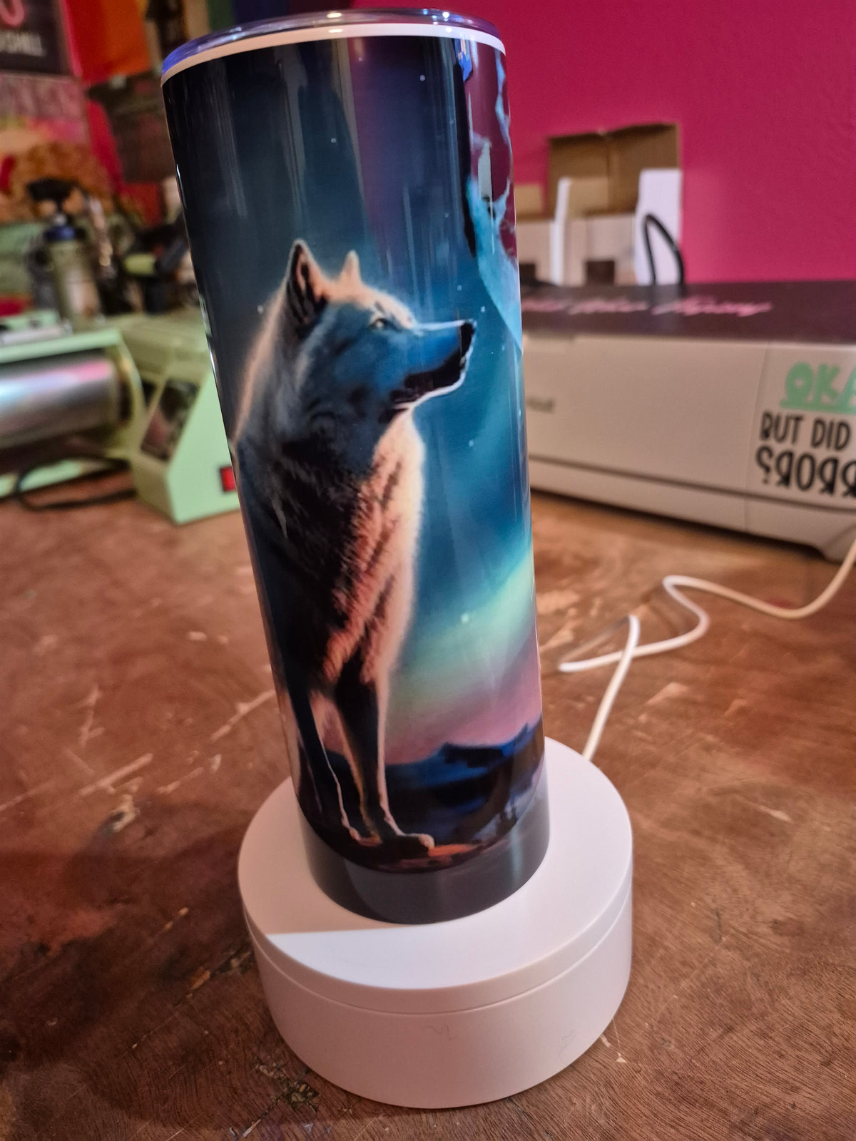 Wolf Northern Lights Tumbler