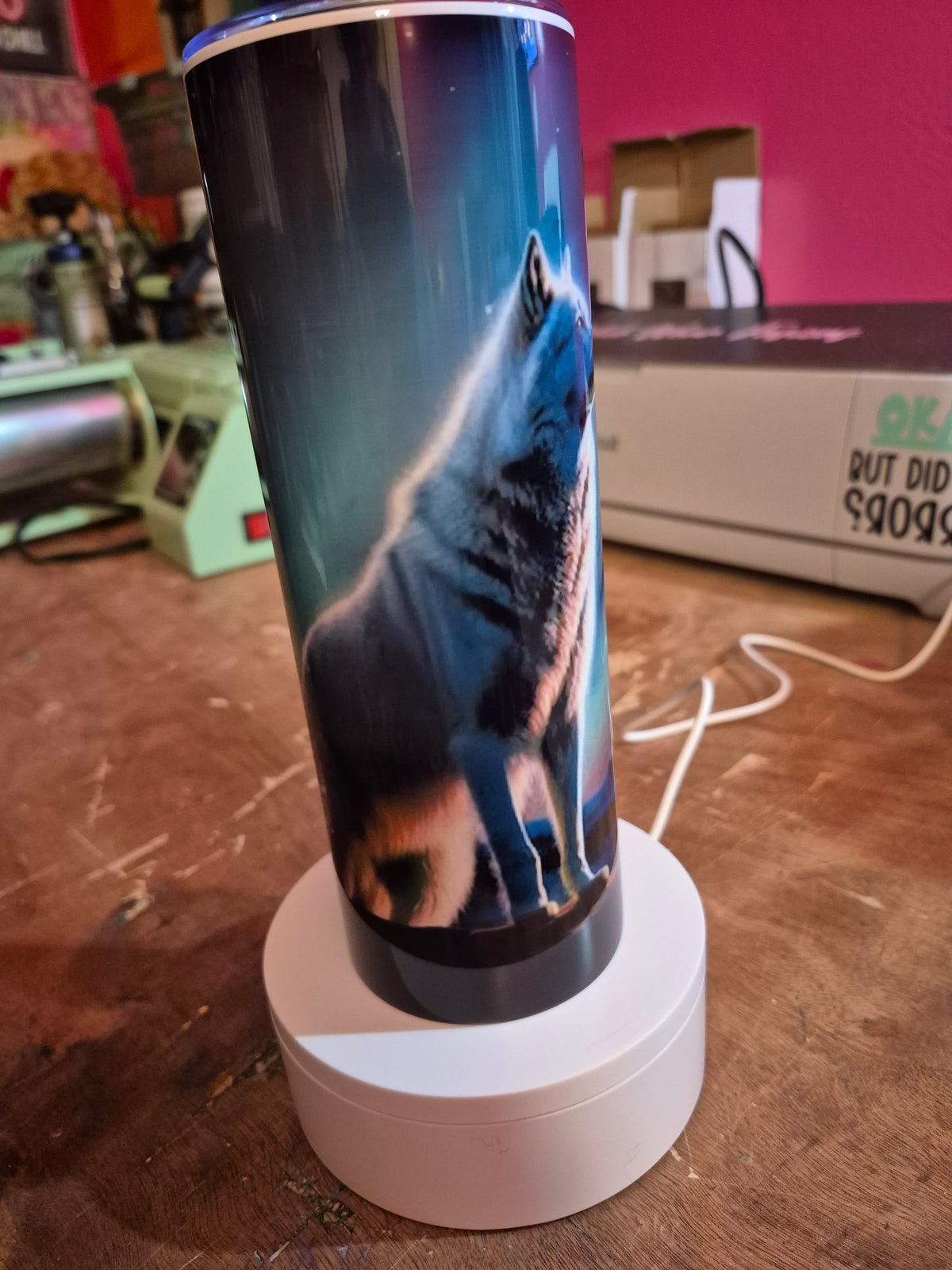 Wolf Northern Lights Tumbler