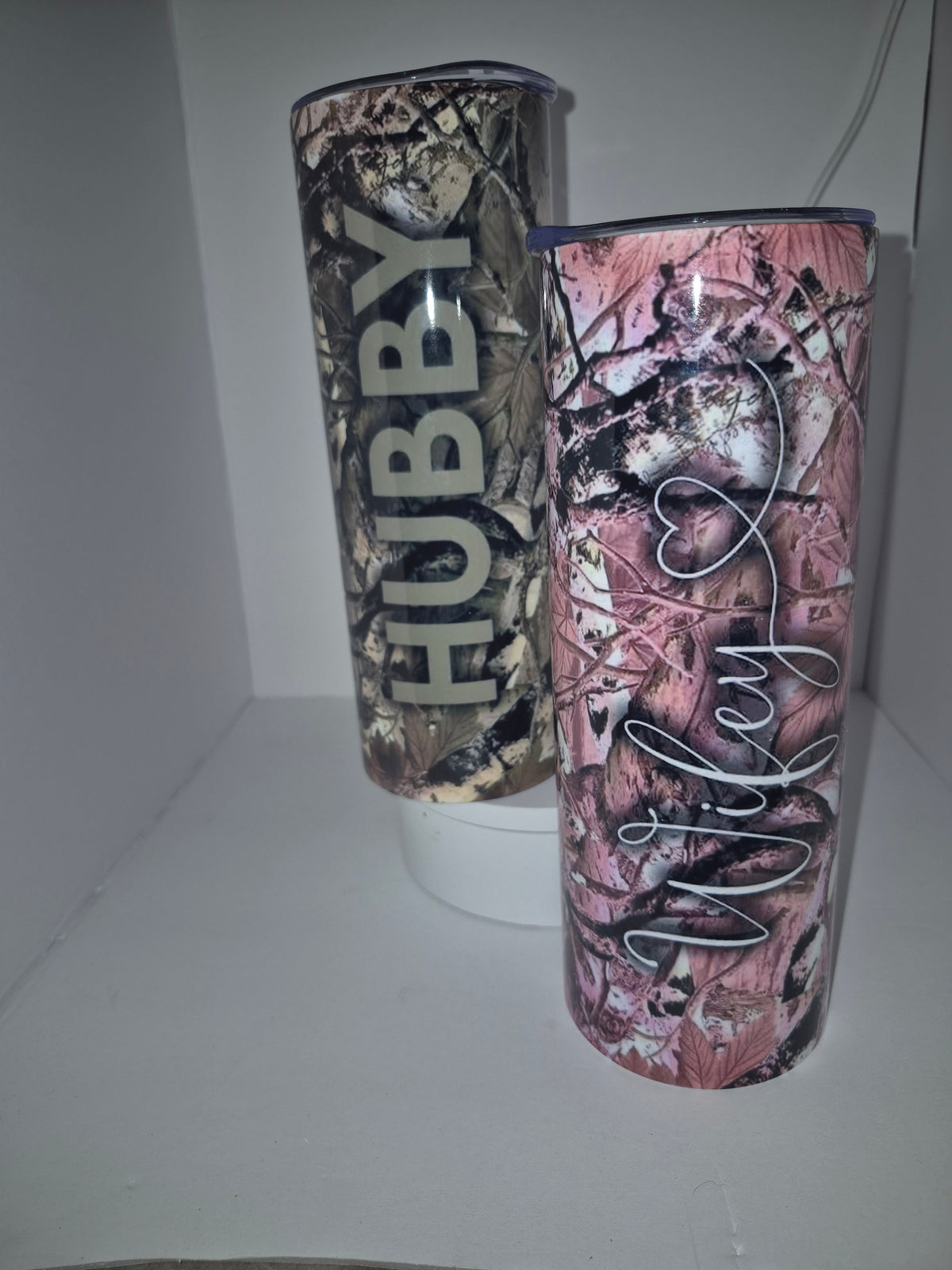 Hubby/Wifey 20 oz double wall stainless steel tumbler set