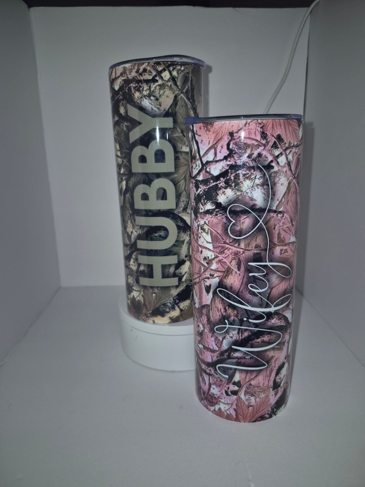 Hubby/Wifey 20 oz double wall stainless steel tumbler set