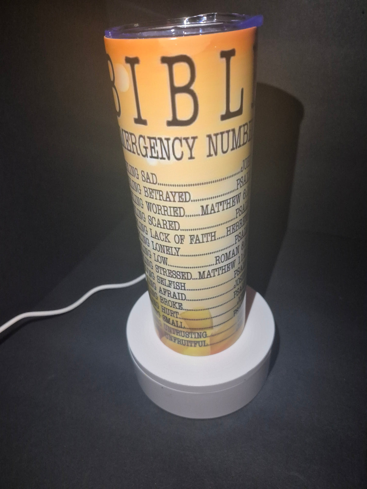 Emergency BIBLE numbers 20 oz stainless steel tumbler