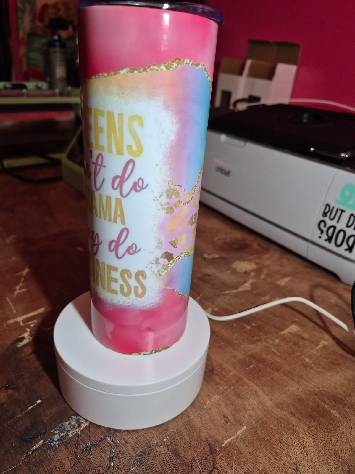 Queens don't do drama 20 oz stainless steel tumbler