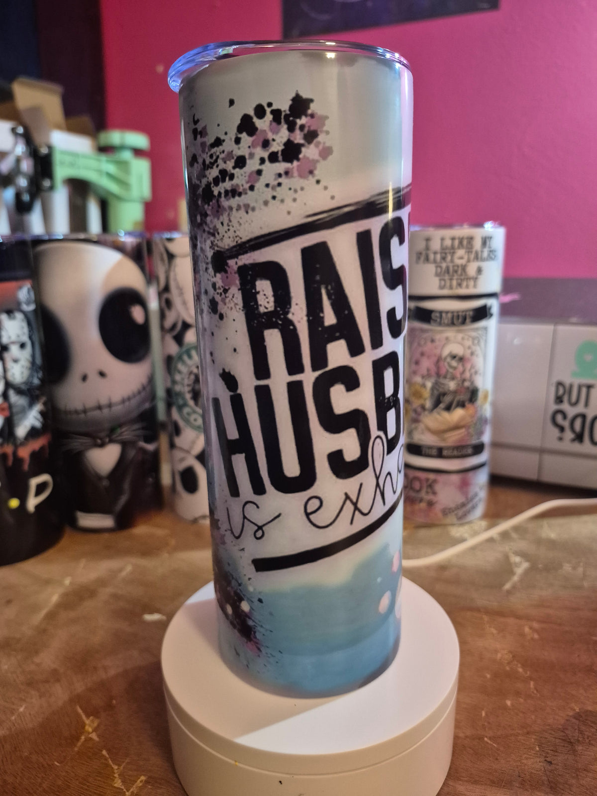 Raising husbands is exhausting 20 oz tumbler
