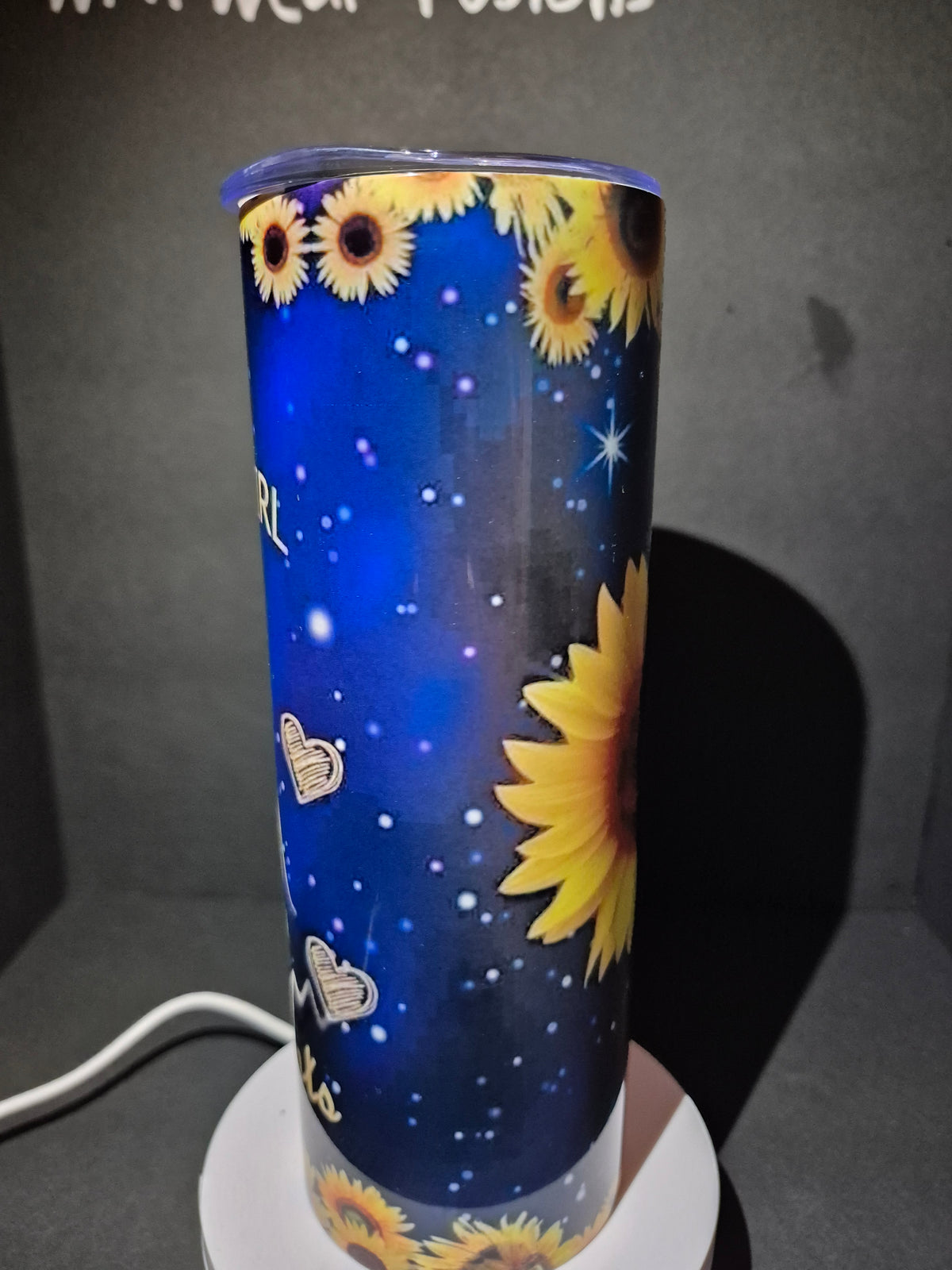 Elephant and sunflower 20 oz stainless steel tumbler
