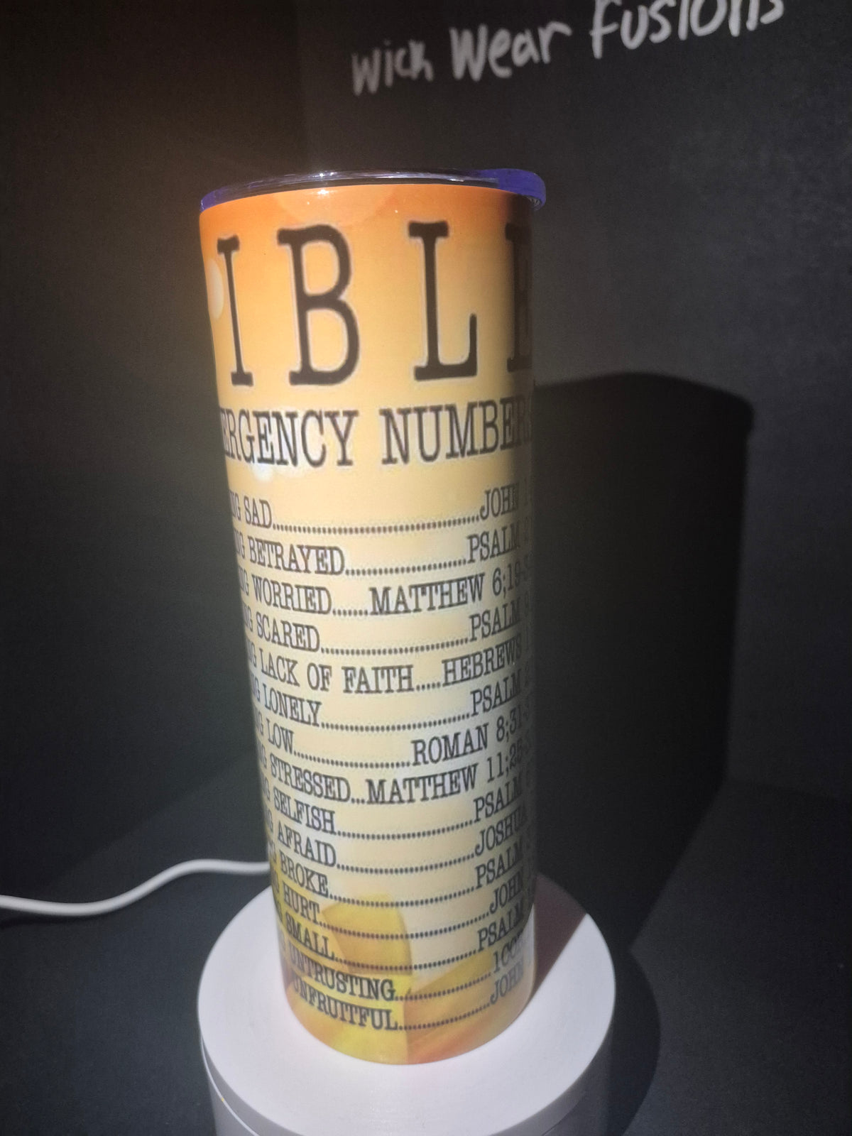 Emergency BIBLE numbers 20 oz stainless steel tumbler