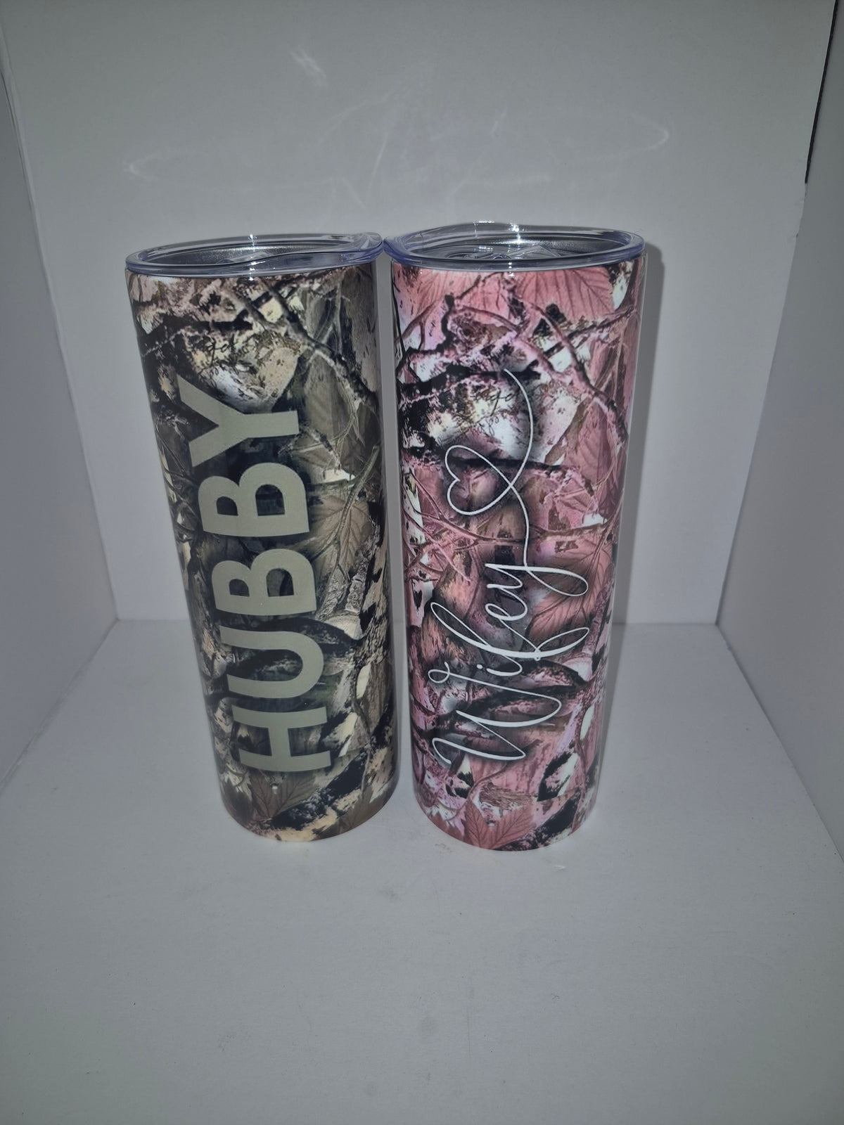 Hubby/Wifey 20 oz double wall stainless steel tumbler set