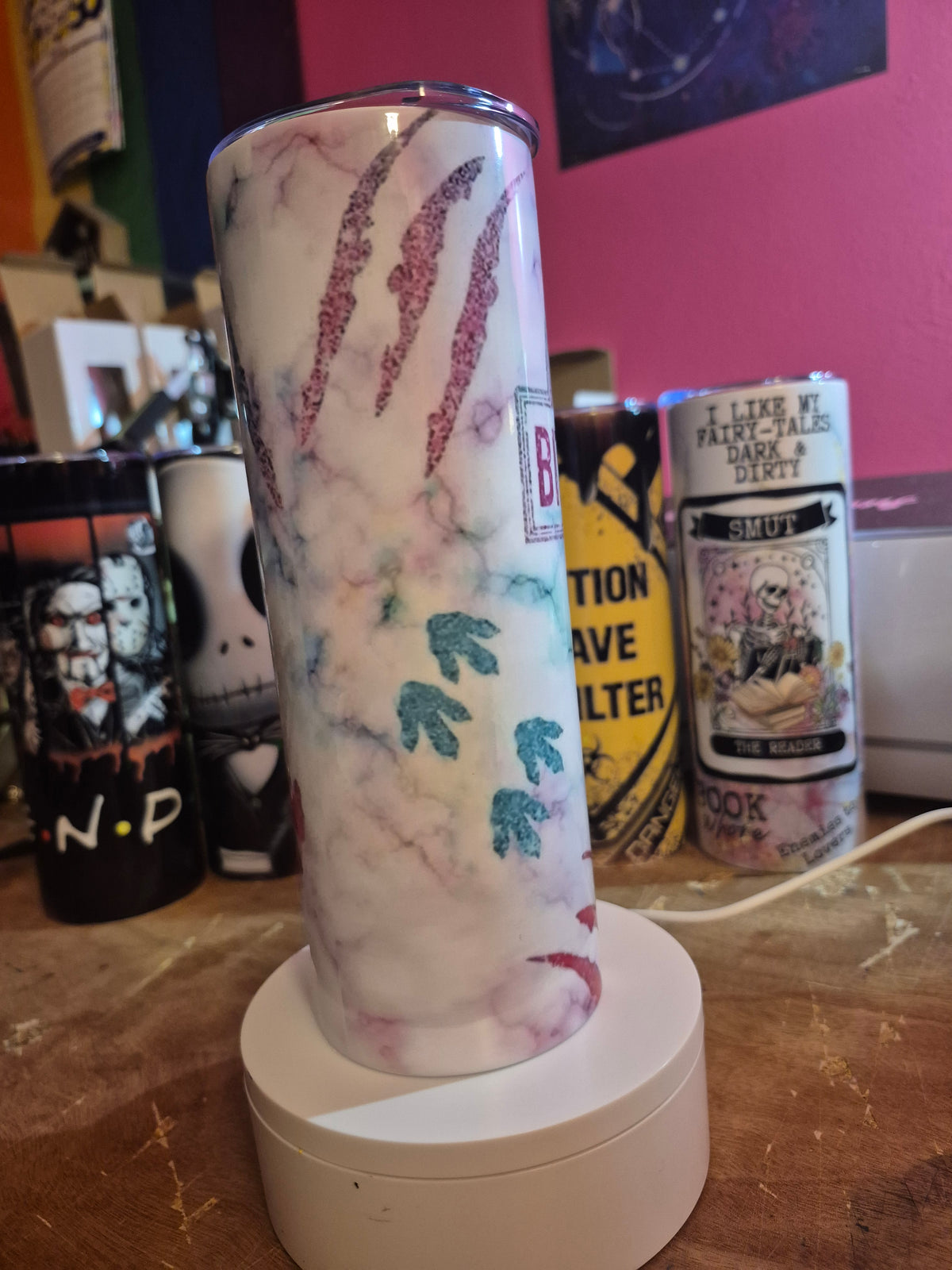 Bitchasaurus before coffee 20oz tumbler