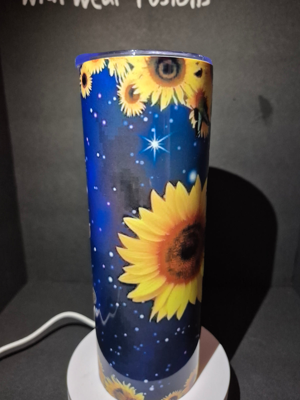 Elephant and sunflower 20 oz stainless steel tumbler