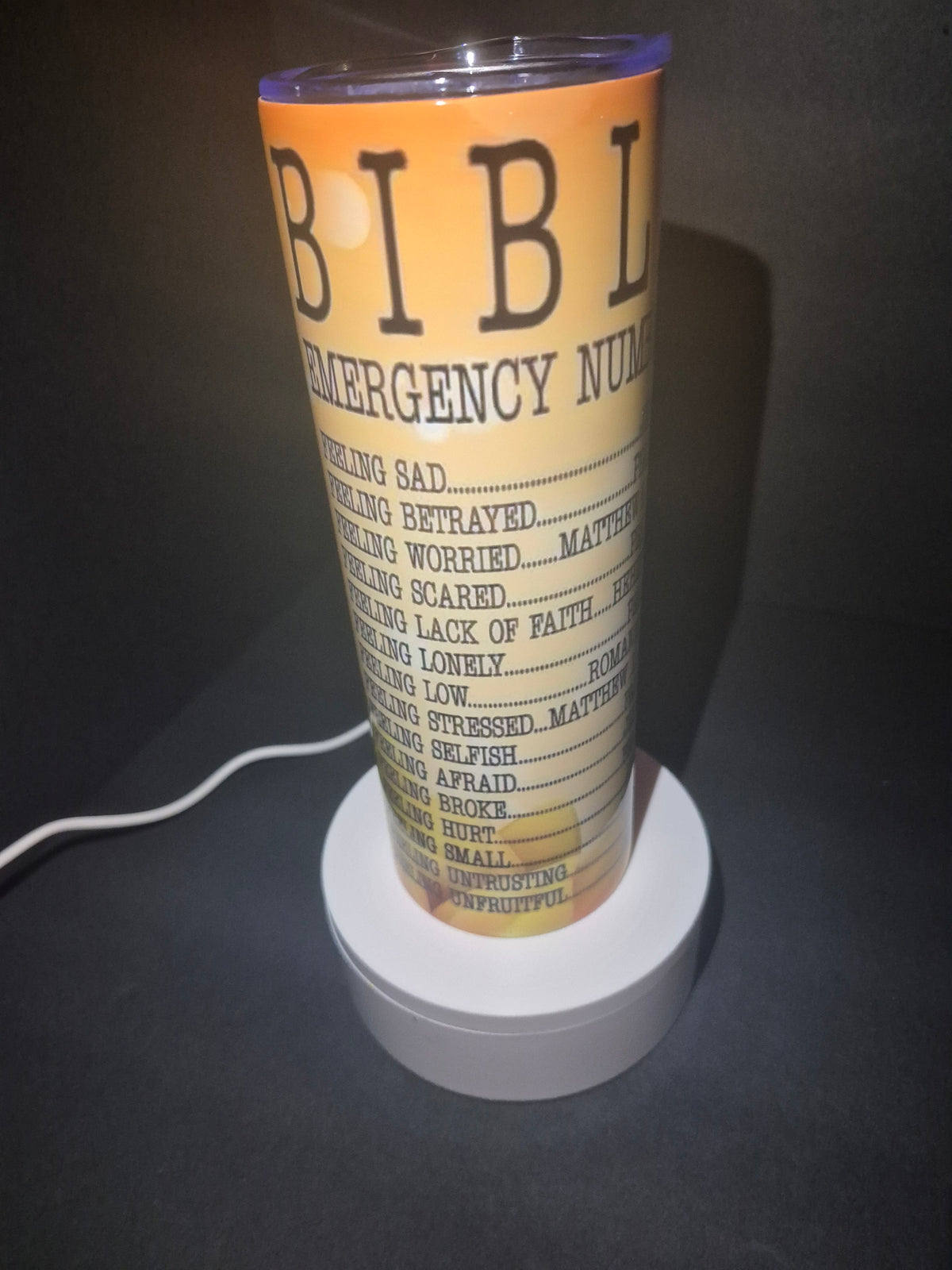 Emergency BIBLE numbers 20 oz stainless steel tumbler