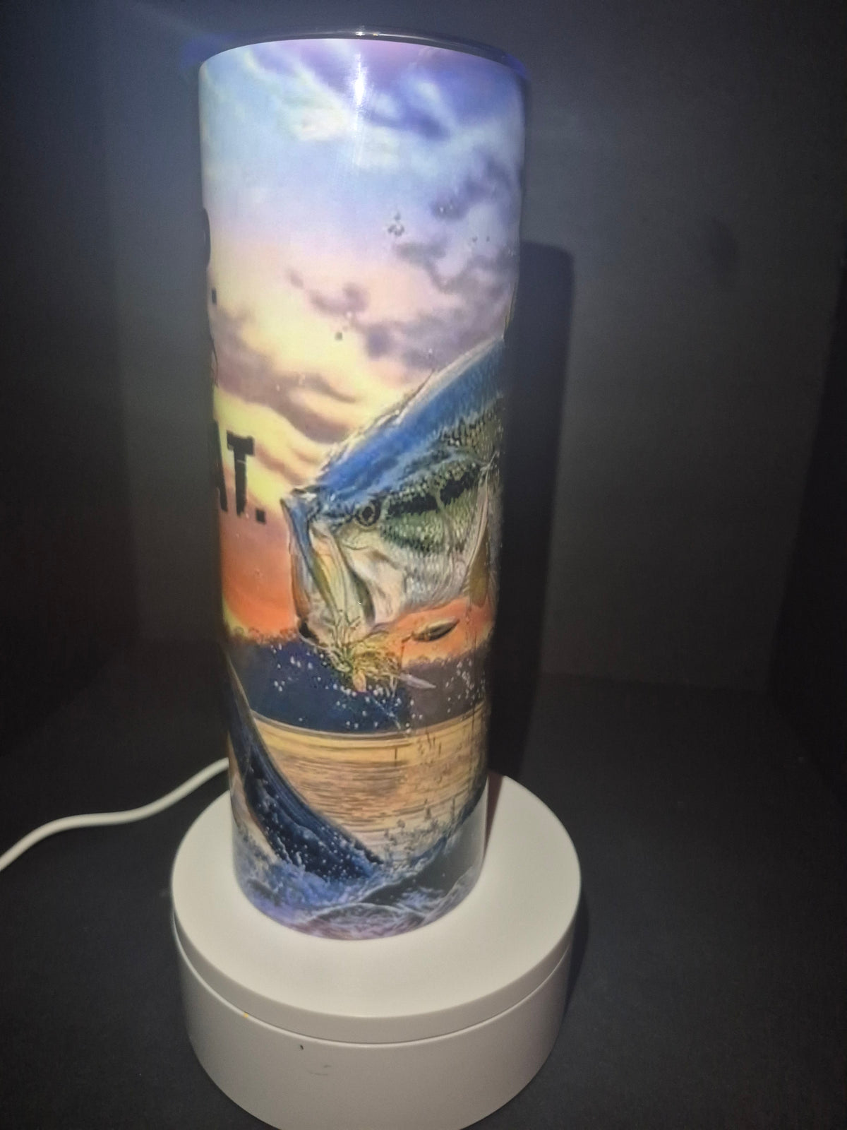 Eat sleep fish repeat 20 oz stainless steel tumbler