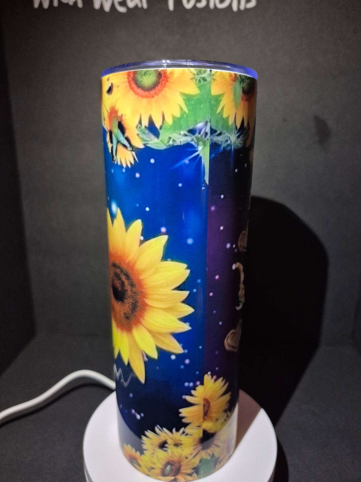 Elephant and sunflower 20 oz stainless steel tumbler