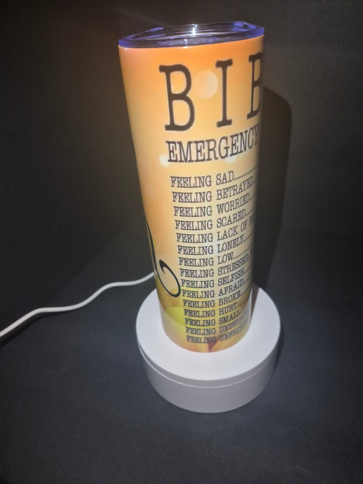 Emergency BIBLE numbers 20 oz stainless steel tumbler