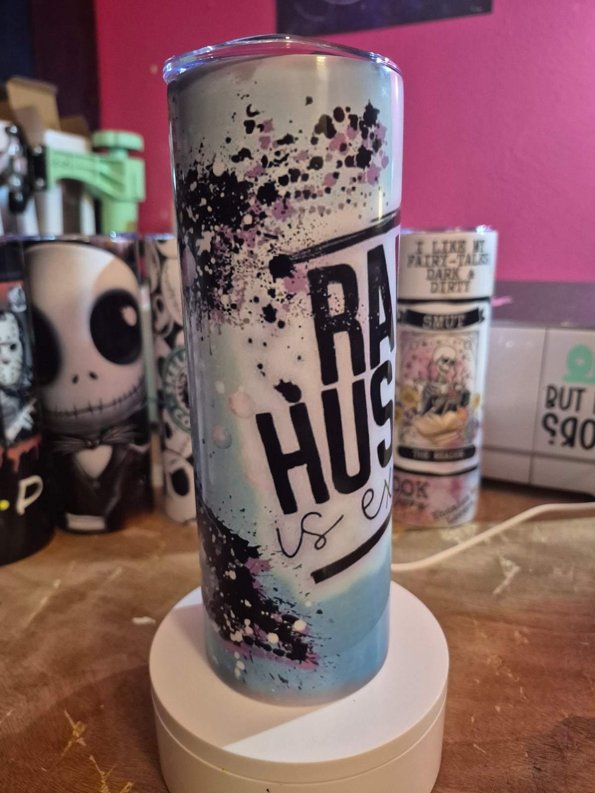 Raising husbands is exhausting 20 oz tumbler