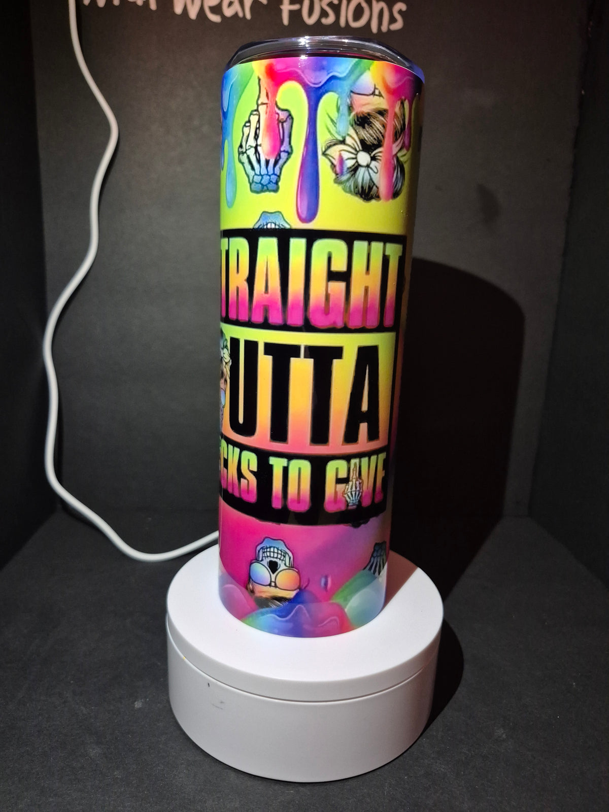 Straight Outta fucks 20 oz stainless steel double wall tumbler