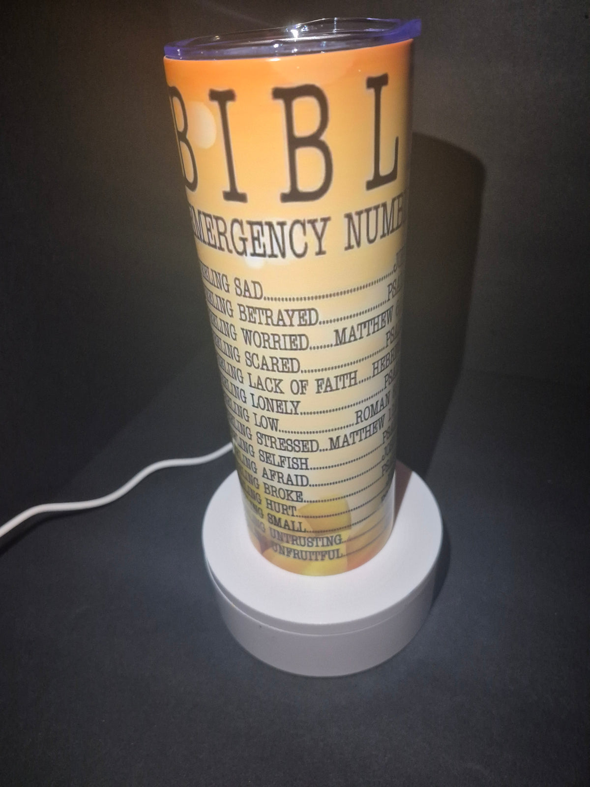 Emergency BIBLE numbers 20 oz stainless steel tumbler