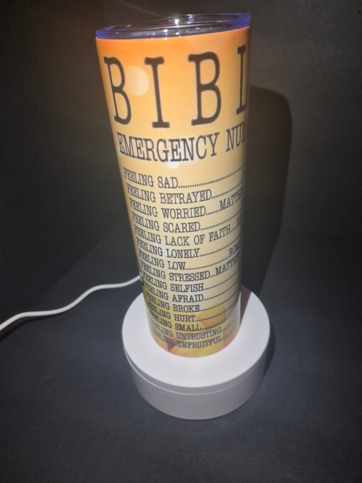 Emergency BIBLE numbers 20 oz stainless steel tumbler