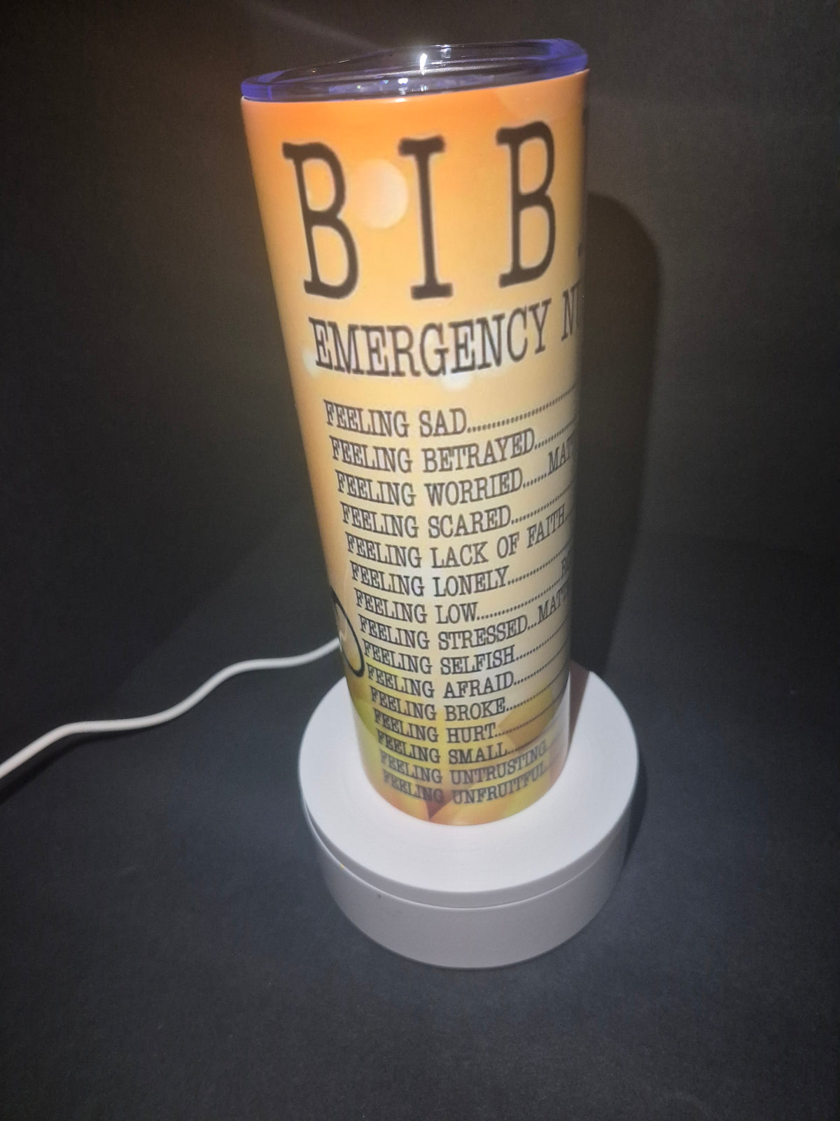 Emergency BIBLE numbers 20 oz stainless steel tumbler